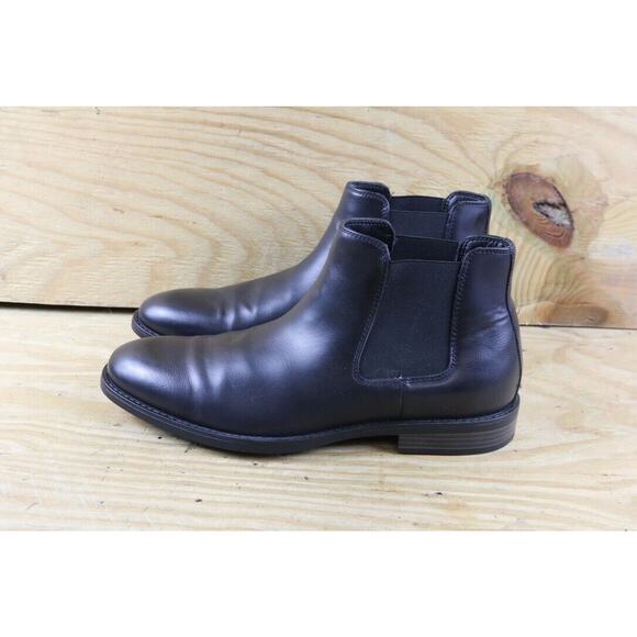 New Steve Madden Boots Mens 11 Black Leather Chelsea Maxxin Shoes Ortholite - Picture 1 of 10